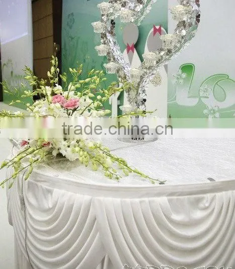 3m ,4m , 5m , 6m ,7.5m Length x75cm Height shiny beautiful ice silk with swag table skirt