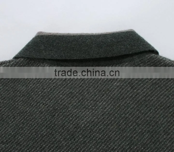 Grey 100%wool winter fashion with long sweater ,blue long sleeve model sweater for men with 1/4 zipper ,men sweater 2015