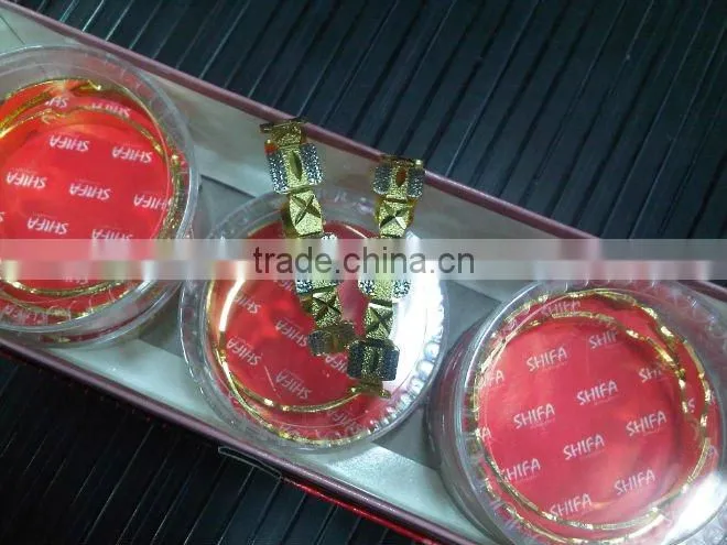 PAIR OF two tone GOLD plated BRACELET BANGLES KADA #D20