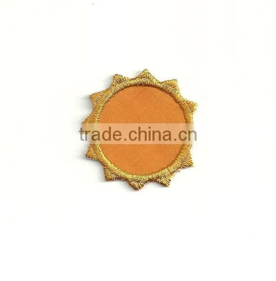 Custom high quality embroidered creative sun patch for clothes embroidery patch made in china choose size/color