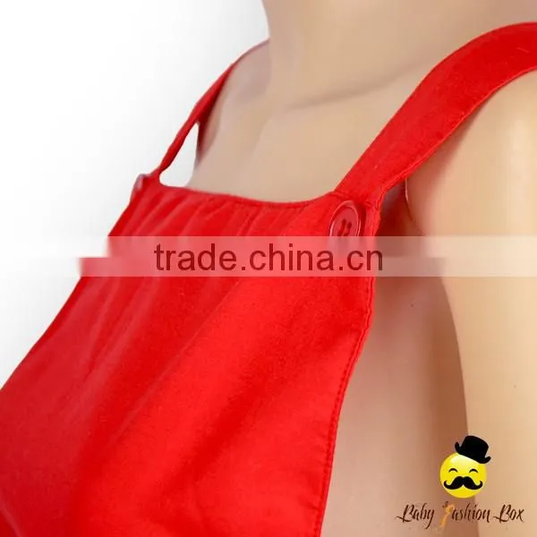 HYB173 Yihong Solid Color Red Shoulder Strap Baby Girls Jumpsuits For 0-6Years Girls Wear Romper
