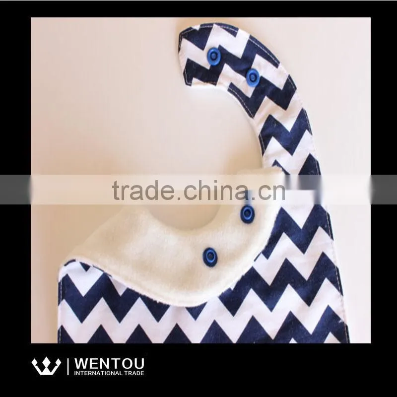 Wholesale Embroidered Seersucker Chevron Baby Bib