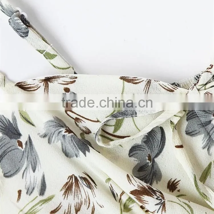 BEST SALE Sexy Floral Print Pleated Cami Tops With Shorts Women Suit