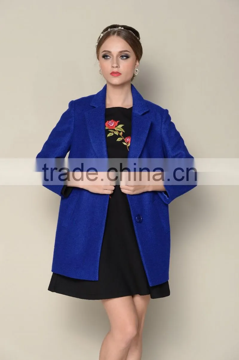navy blue plain fashionable latest 2015 casual elegant women coats cheap