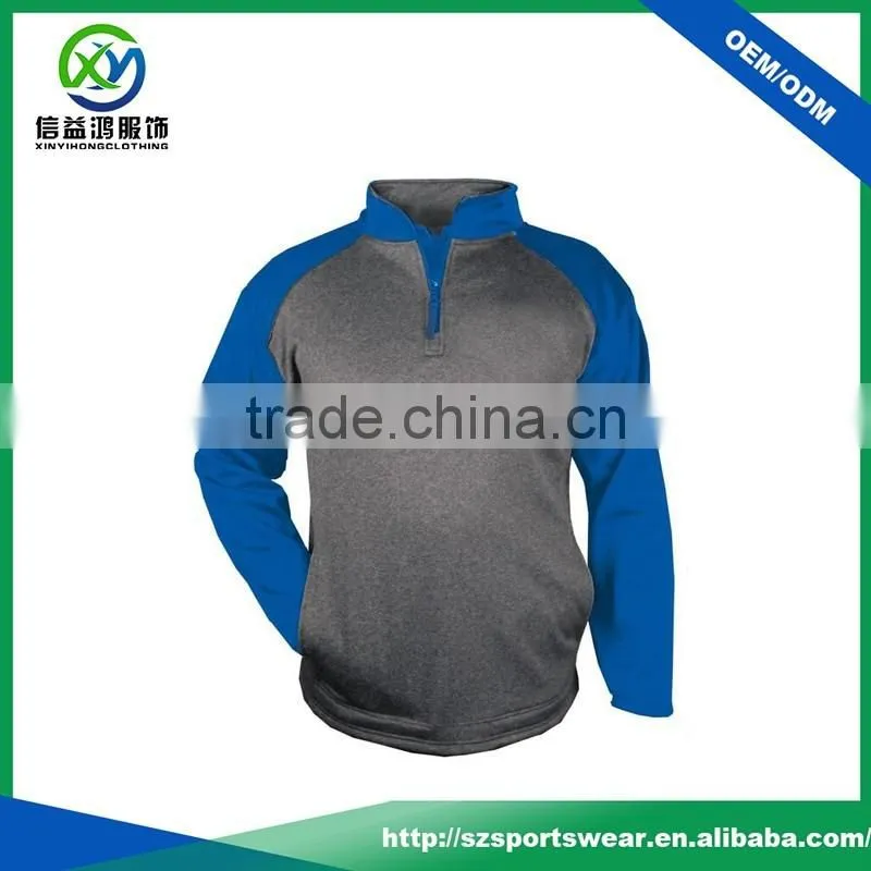 New Style Contrast color 100%Polyester 1 4 Zip Pullover Sweatshirt