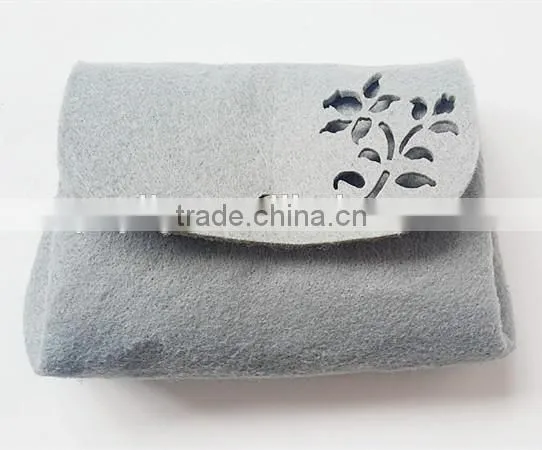 factory sale 3mm felt wallet gray color holiday felt bag