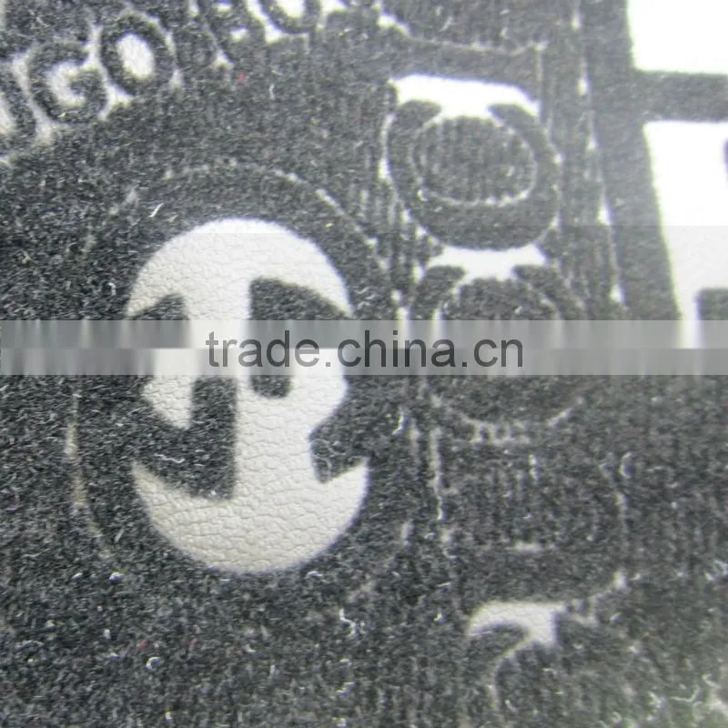 black or other pu leather with fabric /flocking PU leather