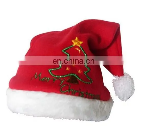 christmas light up santa hat/lighted christmas tree hat/christmas gift blinking hard hat
