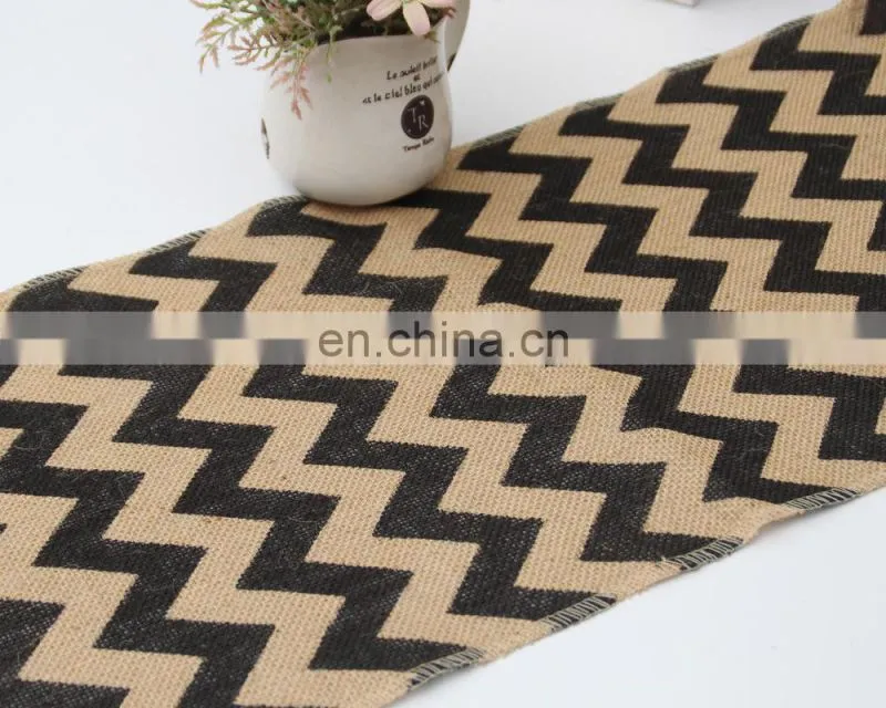 Wholesale Raised Grain Flax Table Runner Chevron