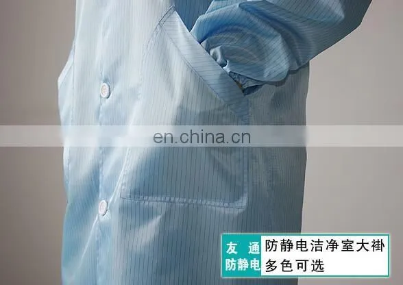 China hot sale antistatic polyester grid coverall clean room coverall