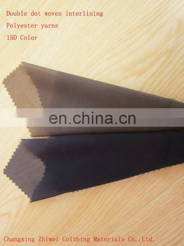 100% Polyester Double Dot Woven Interlining Fabric