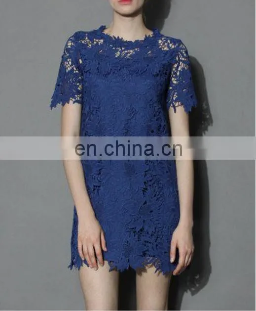 Factory wholesale new arrival women lace navy dress with high quality