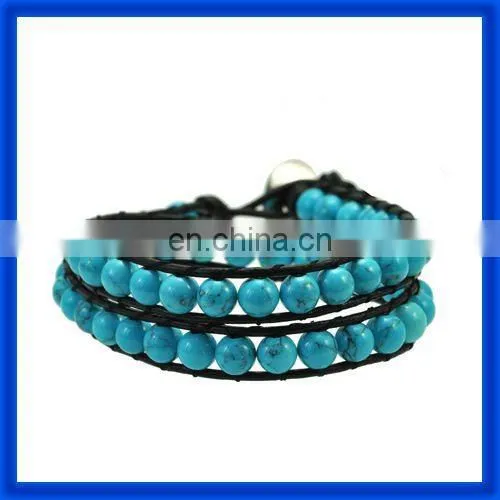 new 2014 Heliotrope Round Beaded Bracelets Jewelry Wire Wrap TPCL162#