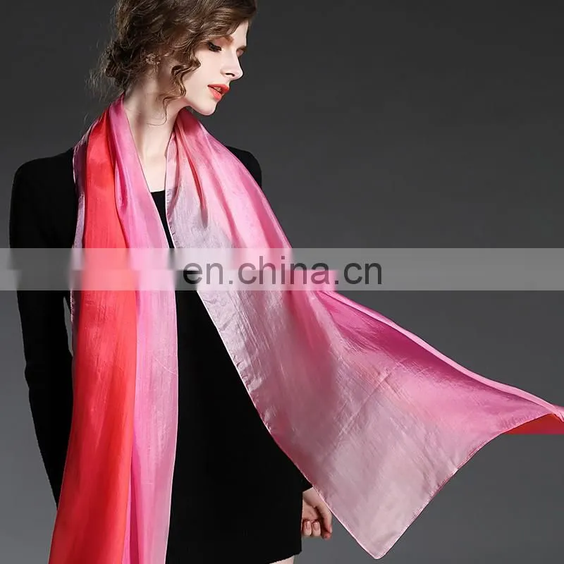 Hand painted silk gradient color scarf shawl