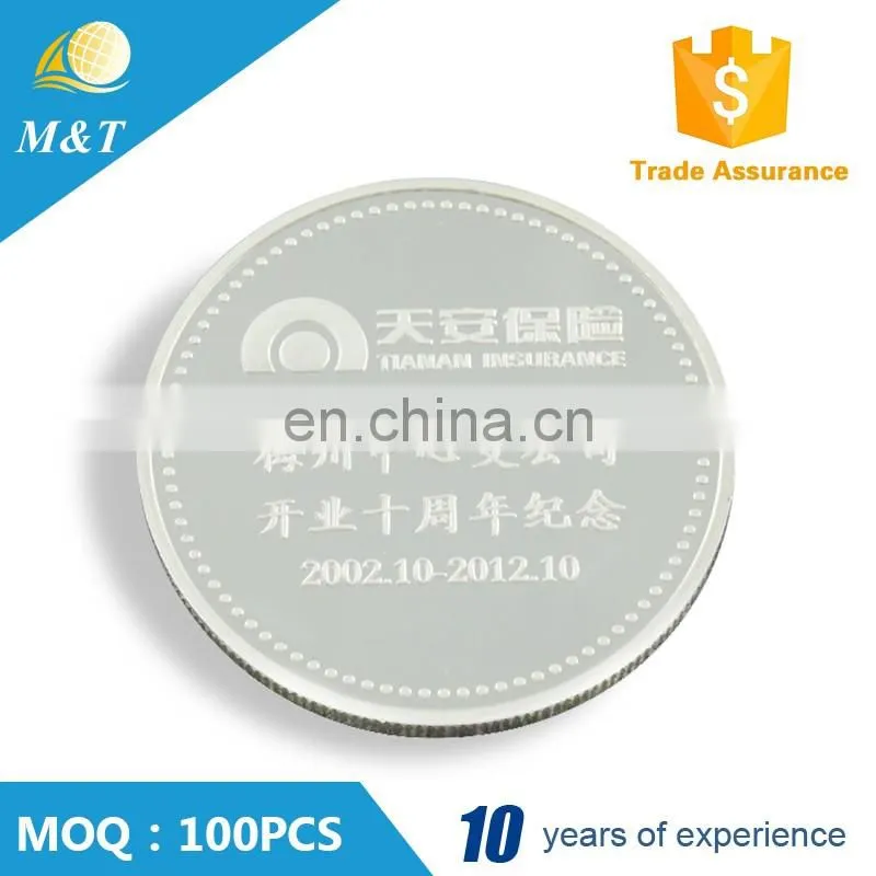 Factory direct sale cheap custom silver coins