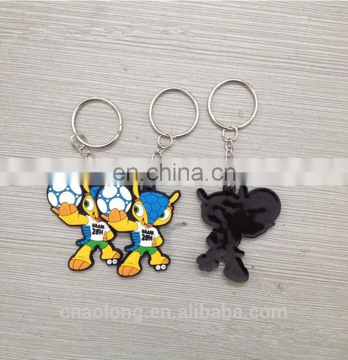customized no minimum rubber 2D keychain,soft pvc keyring