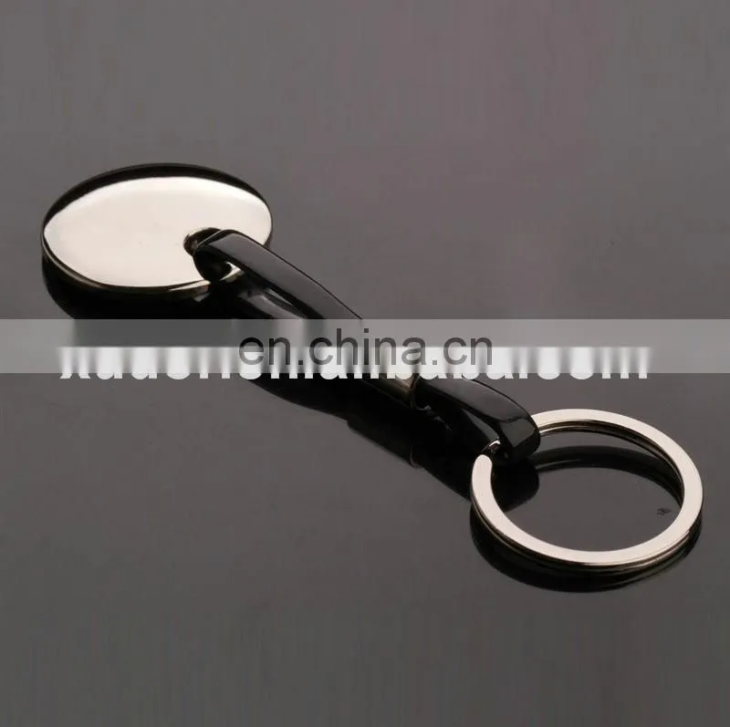 Promotional gift metal custom rubber keychains with round plate