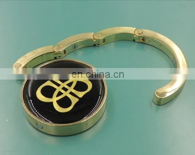 Restaurant metal purse hanger with custom logo