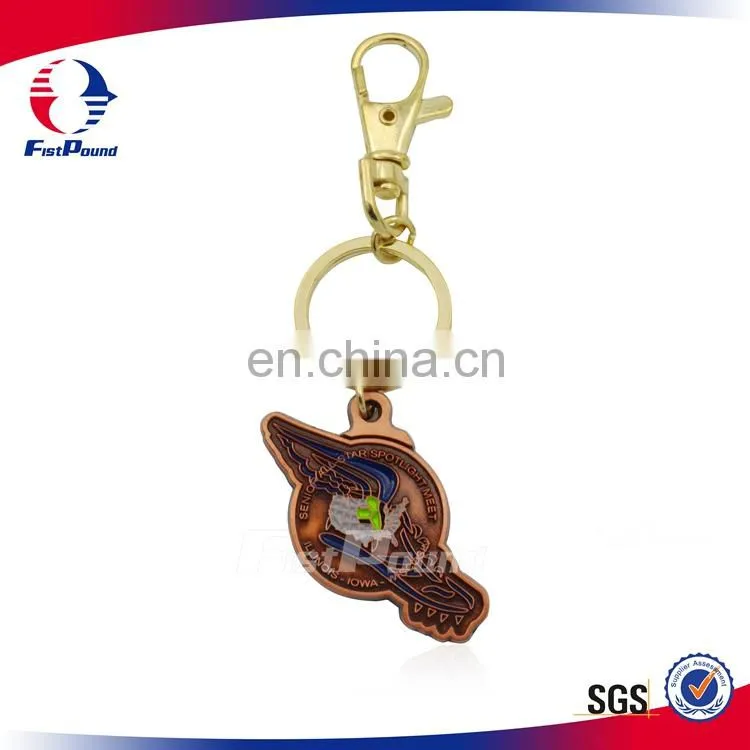 cheap price gold and anti copper keychain