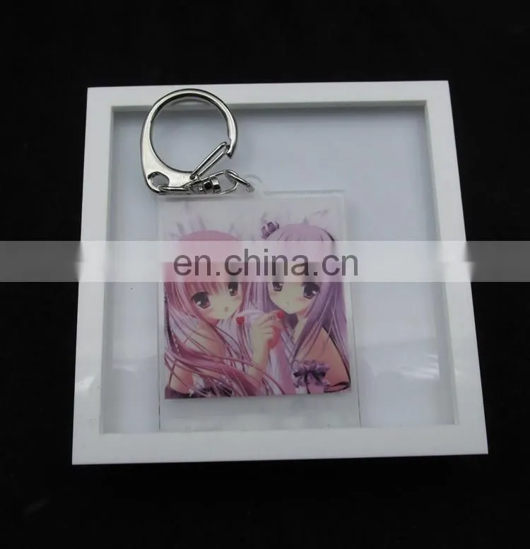 Made in China rectangle transperant acrylic keychain photo insert