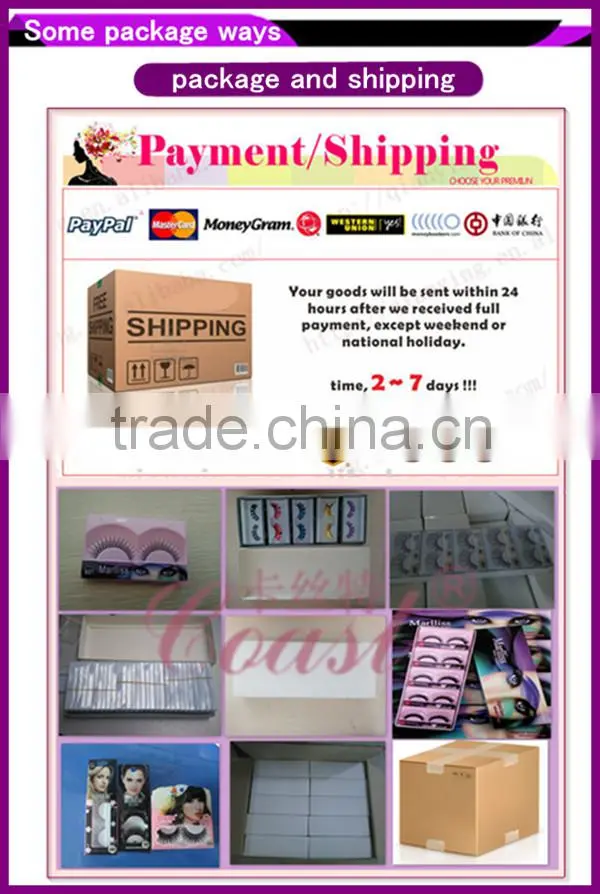 Korea synthetic flase natural looking eyelashes with red crystal diamond