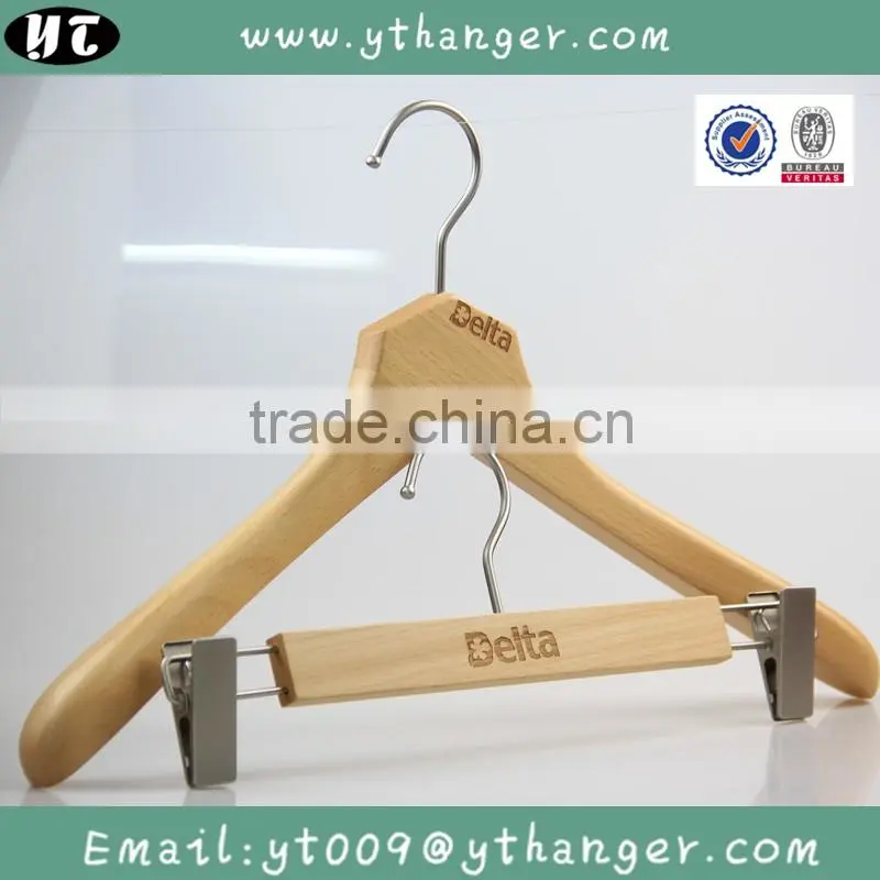 HA6950 high end top and bottom hanger wooden clothes hanger