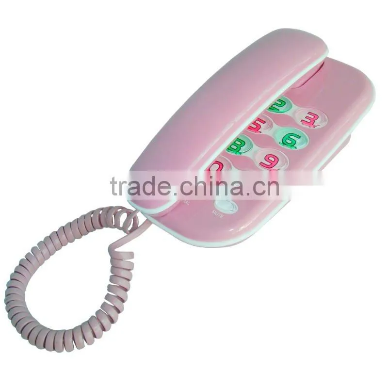 pink cute trimline corded telephone