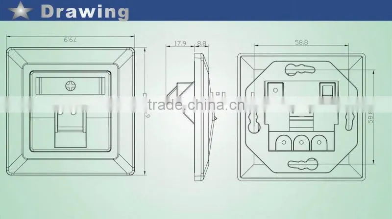 Germany Cat5e RJ45 bevelled faceplate white