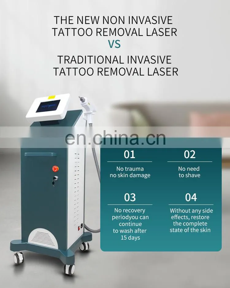 Non Invasive Q Switch ND Yag Laser Machine Tattoo Removal Laser Machine Eyebrow Pigment Scars Freckle Removal Beauty Instrument