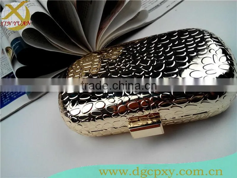 6 inch golden metal minaudiere cases for parties