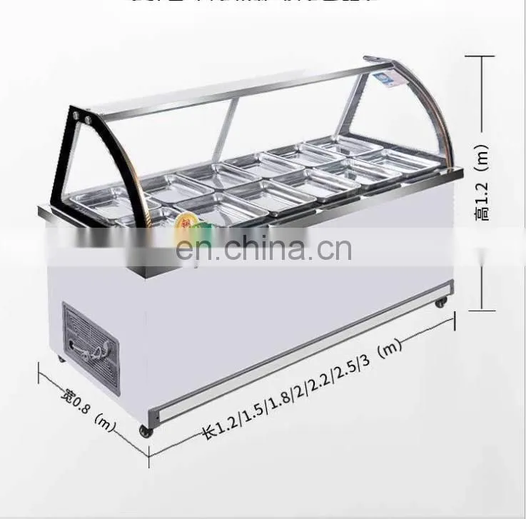 ice cream display cooler restaurant barbecue malatang refrigerator preservation frozen commercial ice cream display showcase