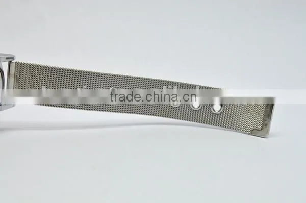 metal netting strap wristwatch covered with violet , betterfly ,pearls and Effiel Tower