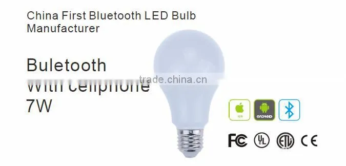 2015 new dimminble color changable rechargeable bluetooth led bulb for smart home with APP