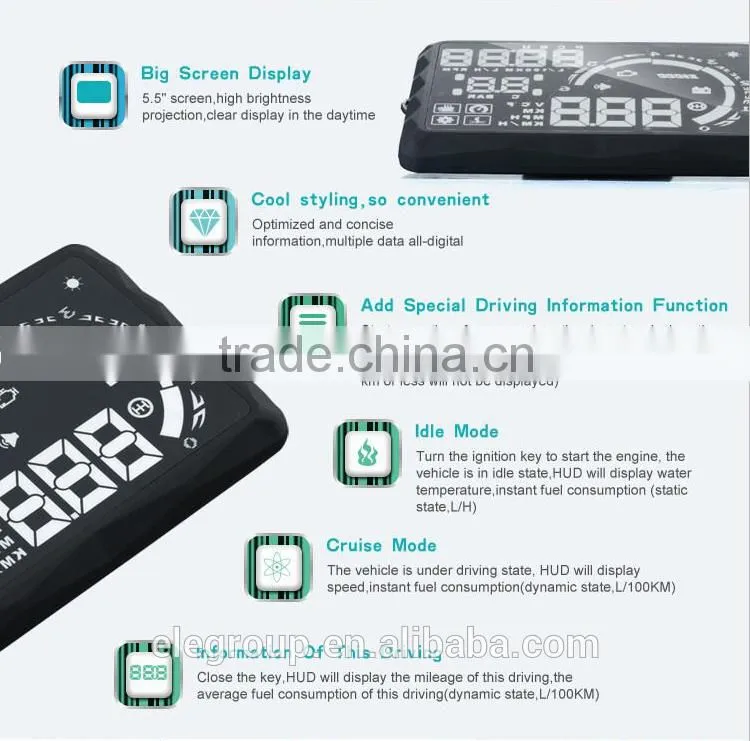 Universal HUD Vehicle-Mounted Head up system Head up display