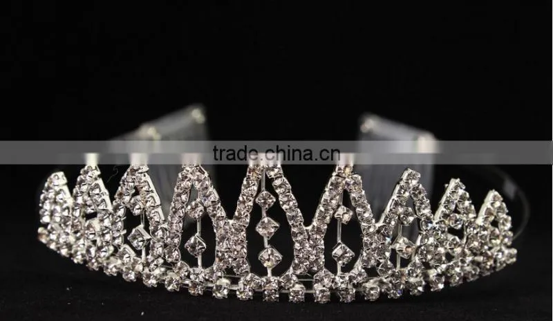Wedding Bridal Tiara Rhinestone Silver Crystal Crown Large Pegeant Hair Accessories