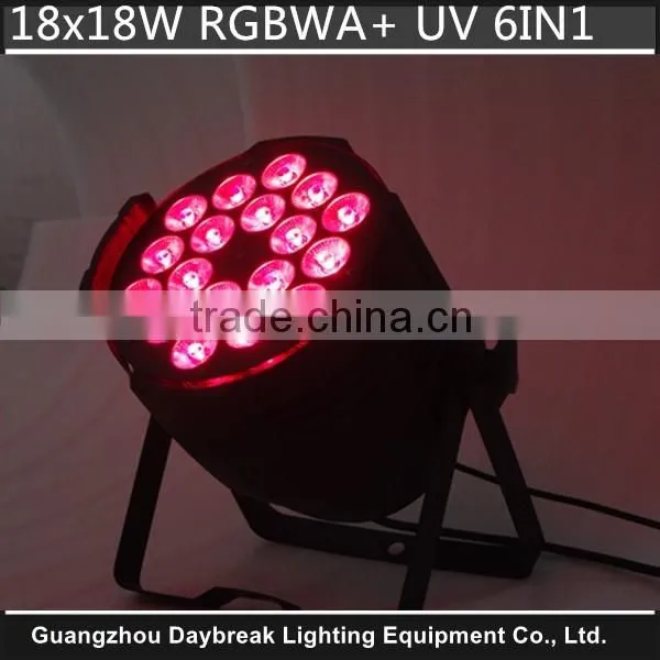 18 RGBWA UV led par6in1 light factory wholesale cheap price 18*18w high brightness top quality