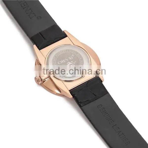2016 Men Quartz Stainless Steel Back Geniune Leather Wrist Watch