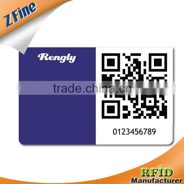 QR Printed RFID Cards with Standard or Non-standard Size 0.84mm Thickness