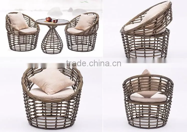 Outdoor Leisure Dining Table Set Garden Wicker Egg Chair Rattan Furniture Italian Design