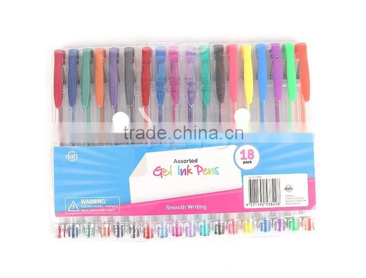 Rainbow color gel pen glitter logo ink pen pack