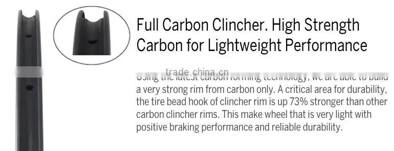 China suppliers OEM 700C carbon clincher tubeless ready 25mm width road rims road bike wheels