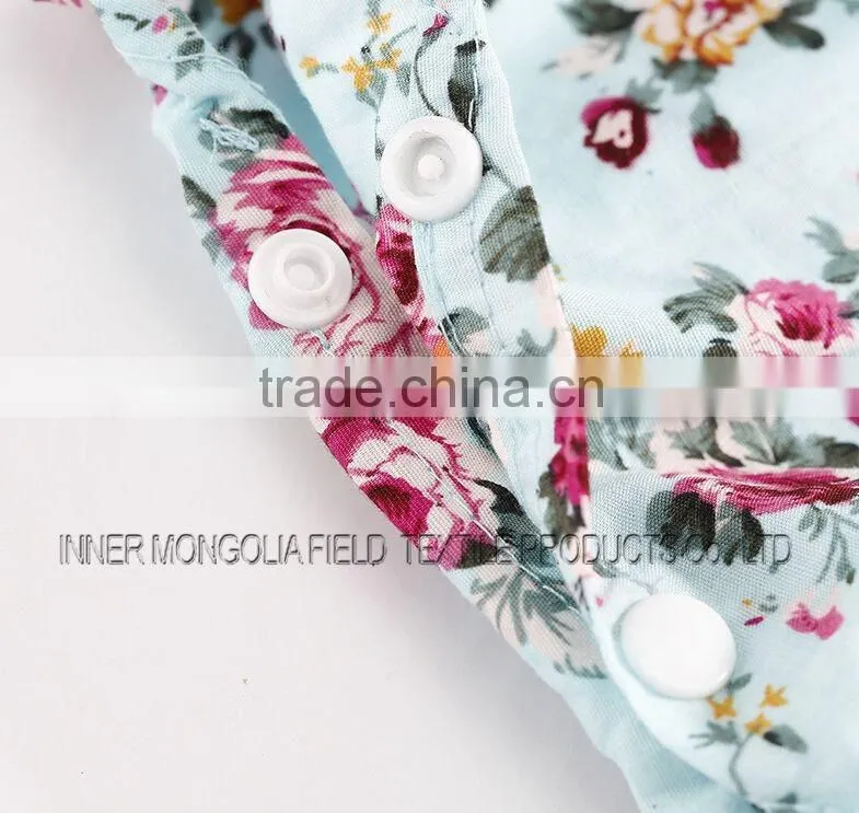 Button Floral Romper Headband Set