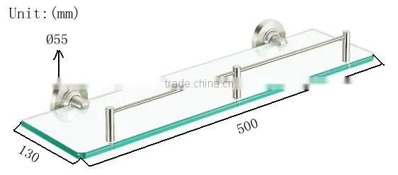 stainless steel single tier glass shelf