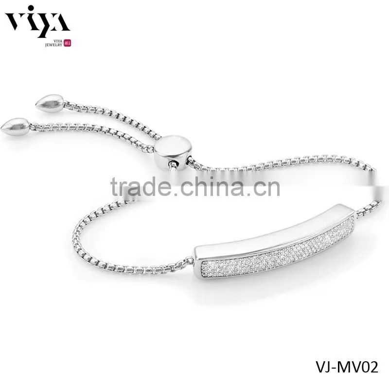 Wholesale micro setting zircon bracelet Braided stone beads Bracelet With Stainless Steel beads