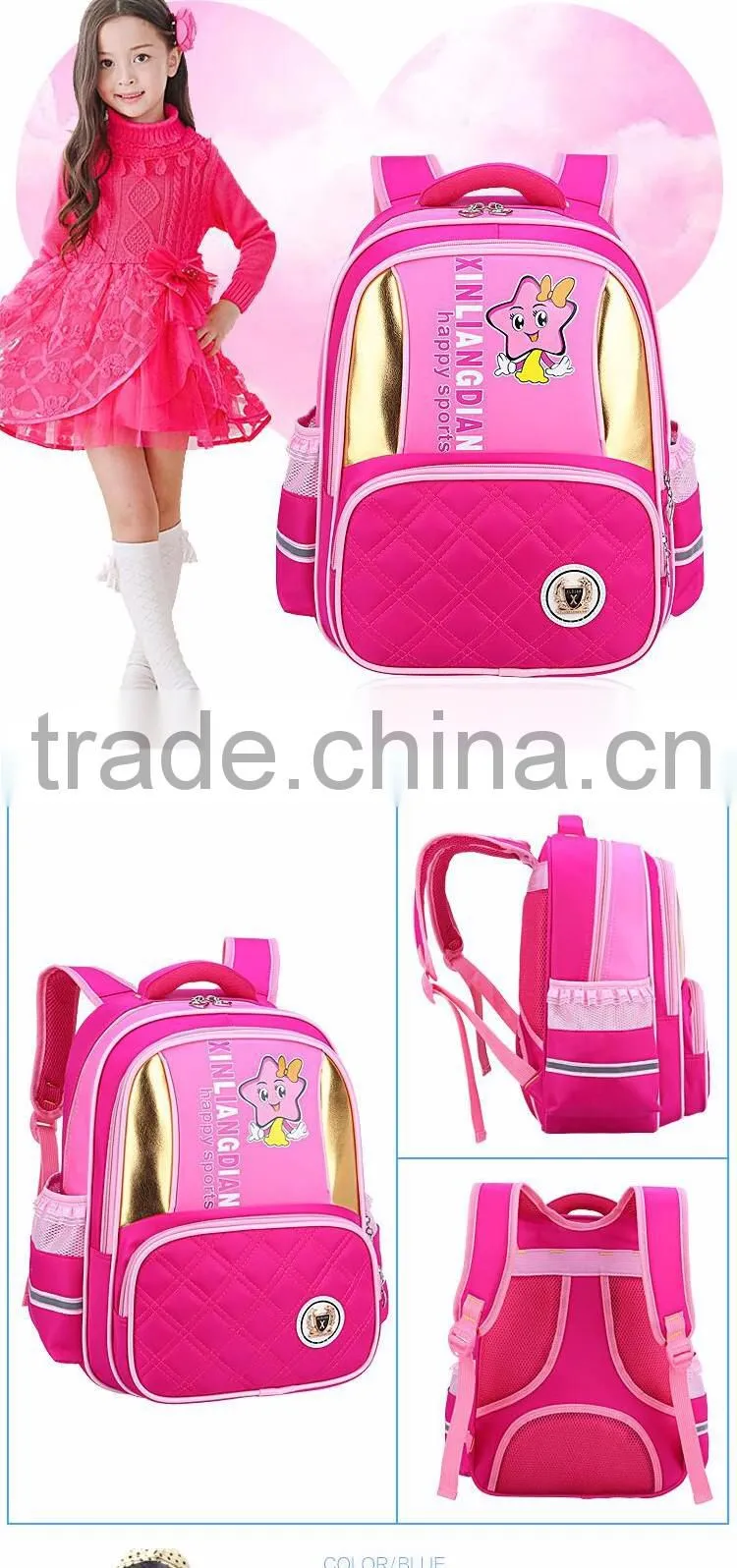 ventilate alleviate burden waterproof for student's school bag fashion backpack