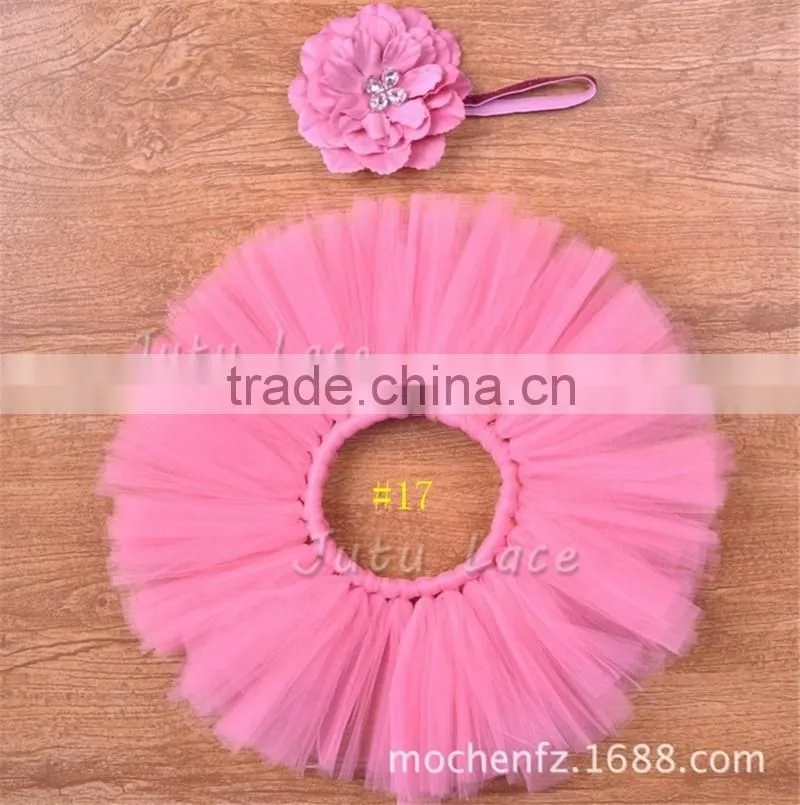 Best Birthday Gift Pink Fluffy Chiffon Flower Tutu Party Baby Kids Picture Skirt Wholesale