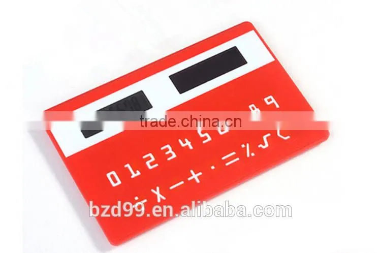 Solar Powered Gift Items/ Porket Mini Card Shape Solar Unique Calculator/ Electronic Gift Logo Custom Printed OEM Manufacturer
