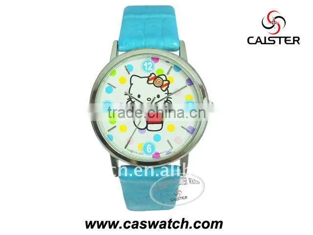 Loverly pink rubber band Hello Kitty face children's watch
