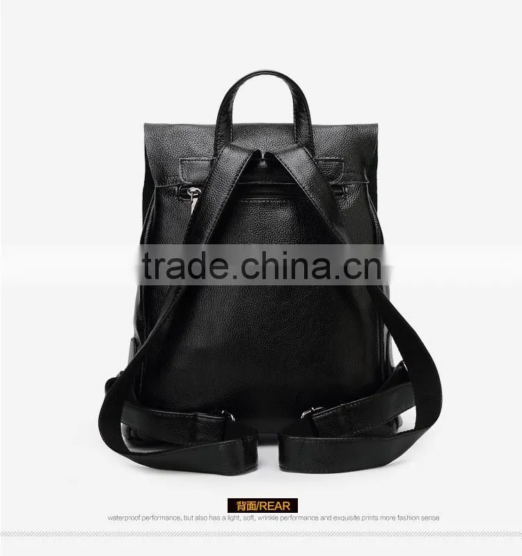 Fashionable cowhide leather backpack bags female bags