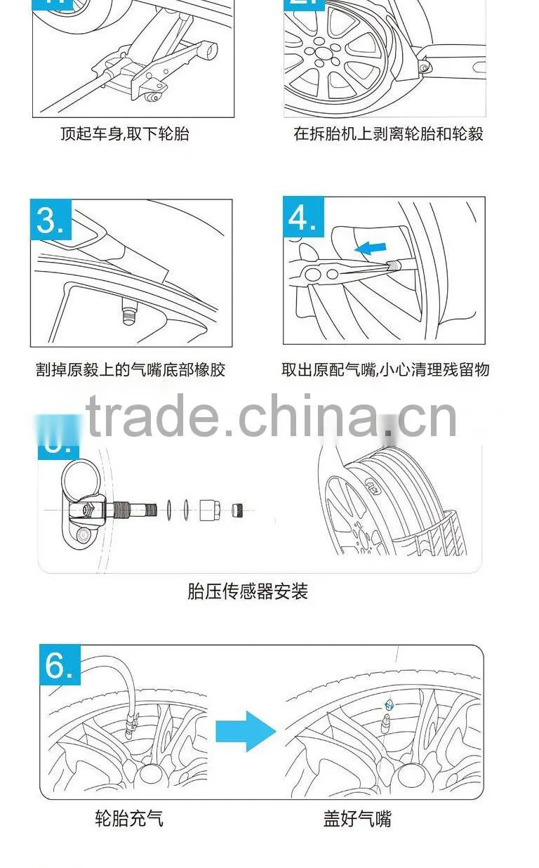 015 Shenzhen top supplier wireless DIY tire pressure monitoring system, tpms, tyre tpms with external sensor